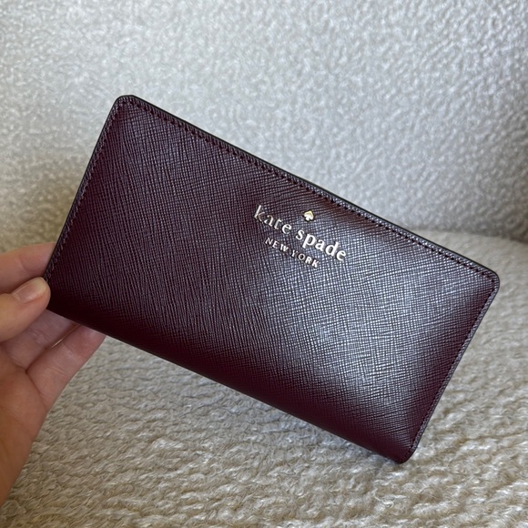 Kate Spade Large Burgundy Slim Wallet - Picture 1 of 7